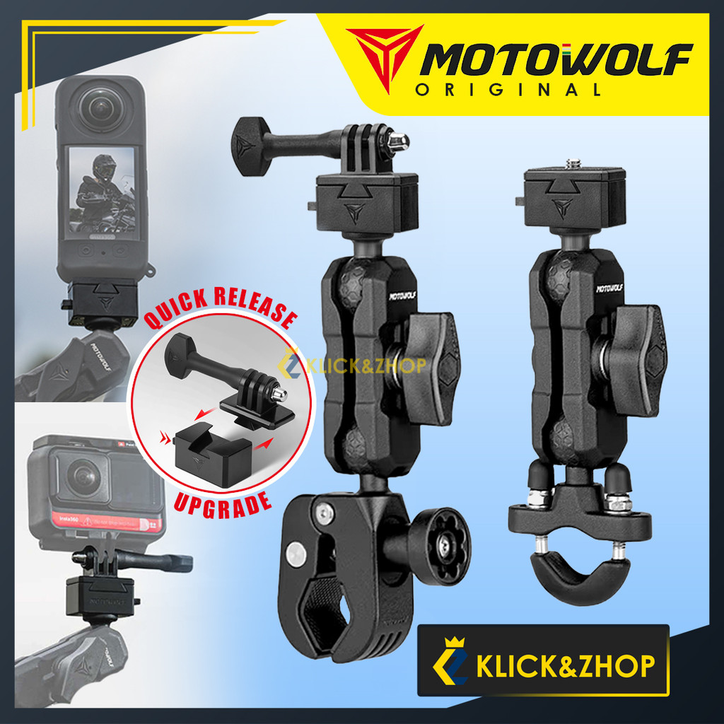 UPGRADED Motowolf Camera Holder V2 for Motorcycles, with Quick Release ...