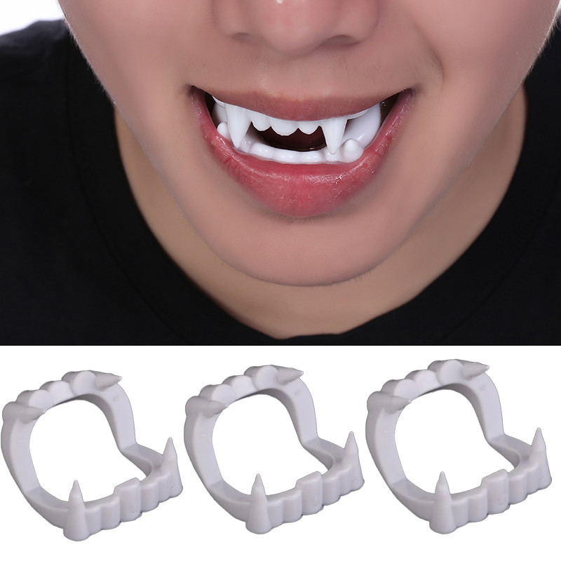 5PCS Terror Halloween Vampire Teeth for Kids Adults Plastic Fake Teeth ...