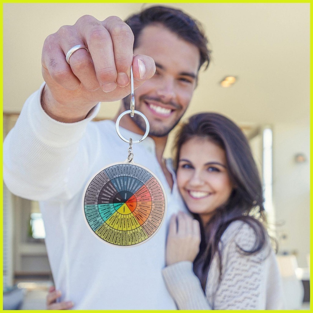 Emotional Wheel Keychain Funny Color Wheel Keychain Double Sided Funny ...