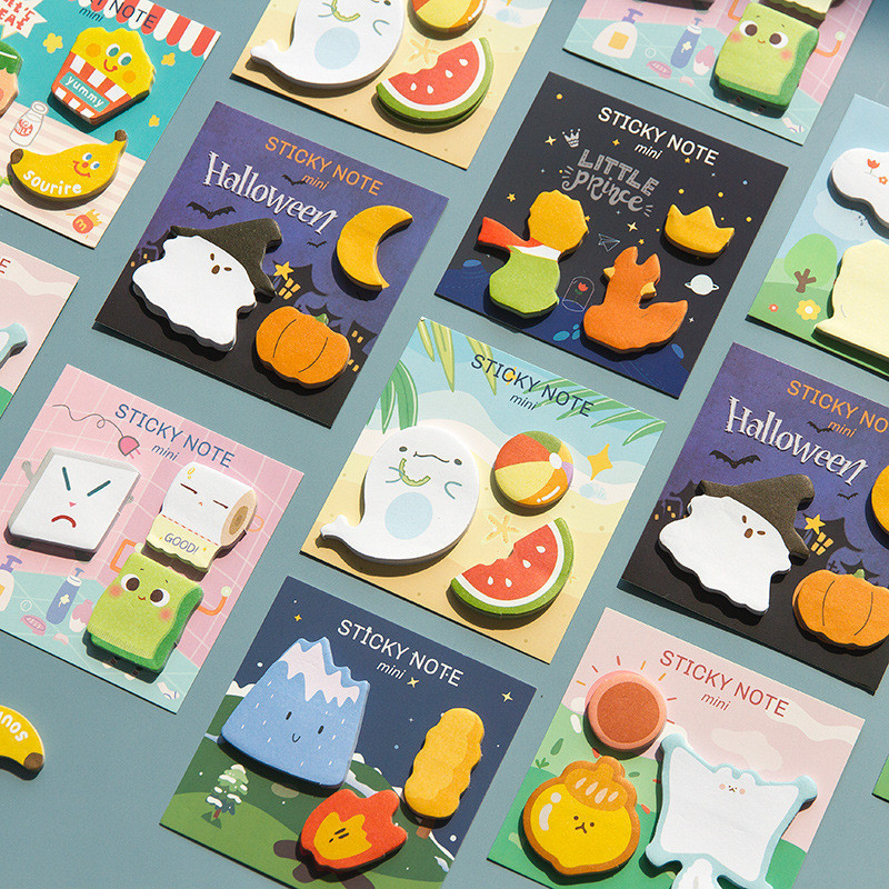 30 Pcs Mini Kawaii Halloween Sticky Notes Cute Stationary Cartoon ...
