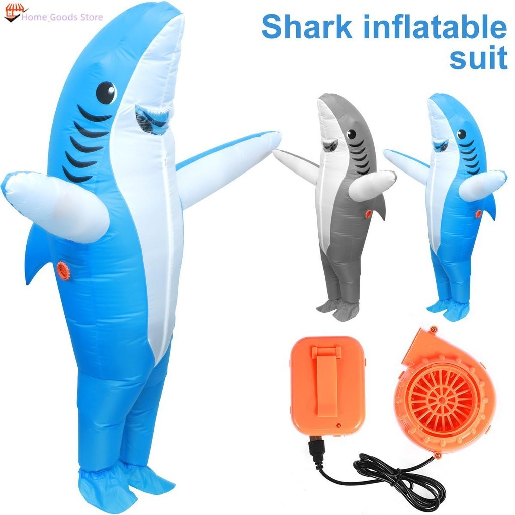 Inflatable Shark Costume Blow Up Costume Waterproof Shark Air Blow Up ...