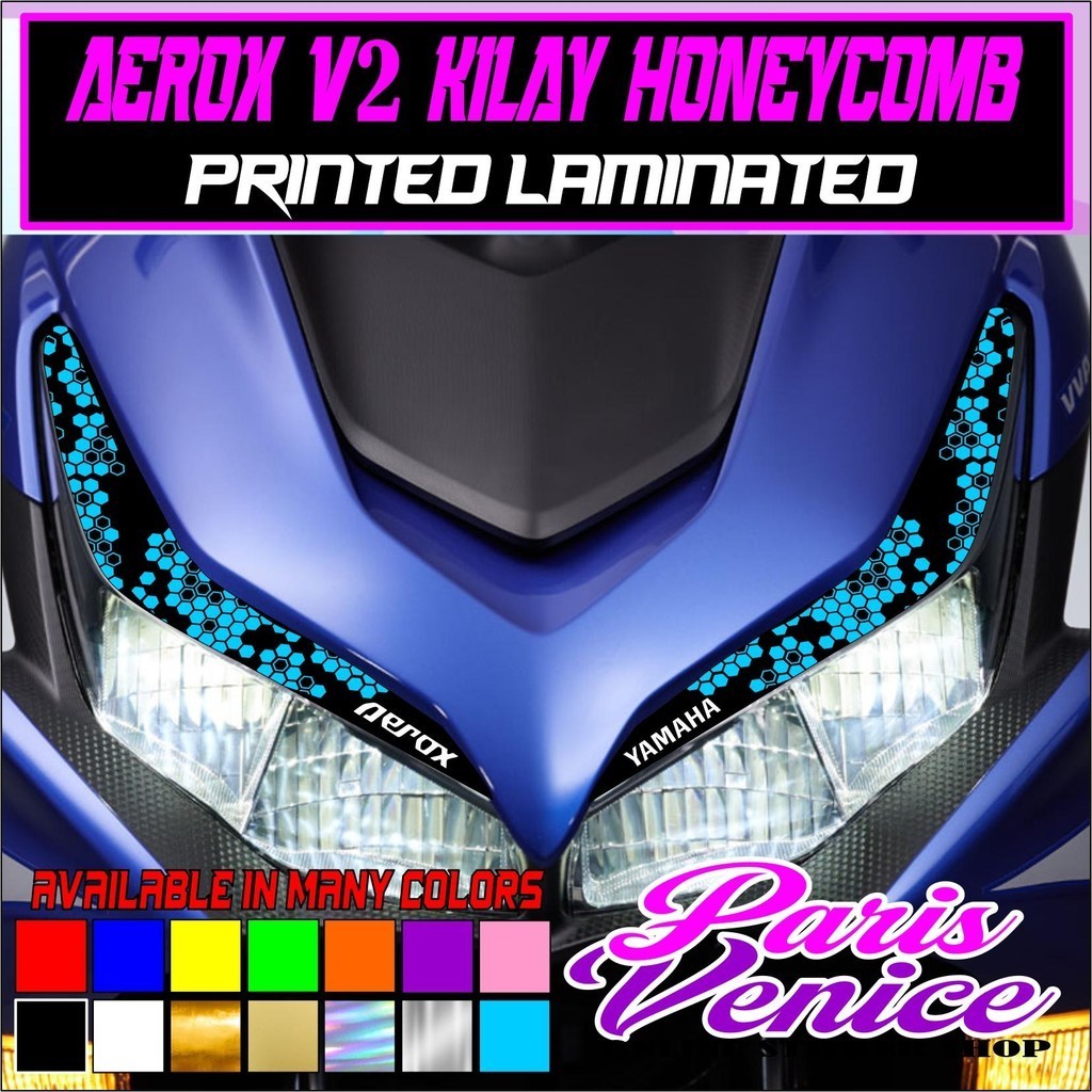 aerox v2 kilay honeycomb sticker printed laminated original sticker ...