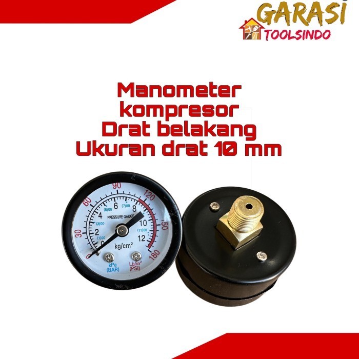 Compressor Manometer 40mm Rear Thread 10mm Air Compressor Meter ...