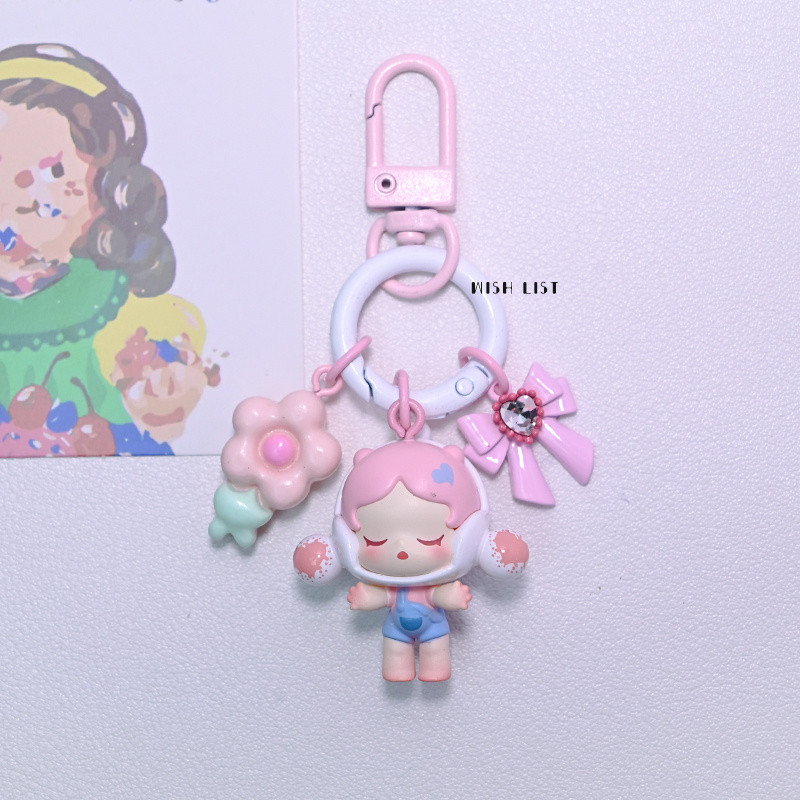 Genuine Pop Mart Sitting Cute Pellets dimoo Car Keychain Bag Pendant ...