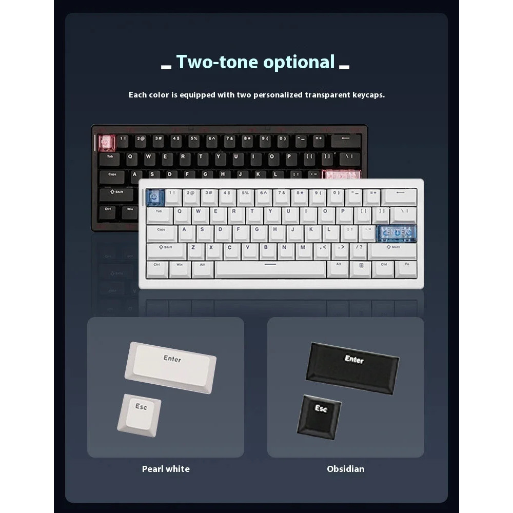 Cidoo QK61 Mechanical Keyboard Three mode Bluetooth 2.4G QMK VIA RGB ...