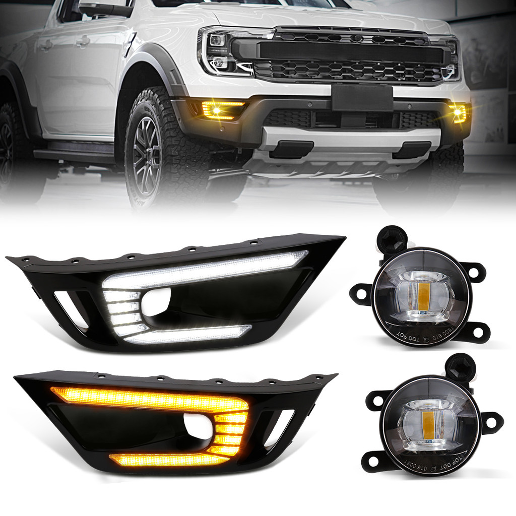 Car LED White Daytime Running Light DRL For Ford Ranger Raptor 2022 ...