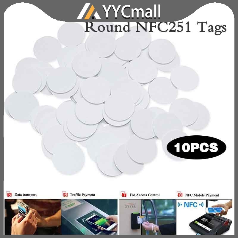 10Pcs Ntag215 NFC Tags 13.56Mhz NFC Chip Tags Round NFC Tags Phone ...