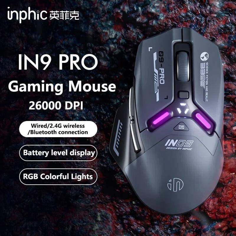 Inphic IN9 PRO Bluetooth Mouse Rechargeable 2.4G Wireless 26000DPI RGB ...