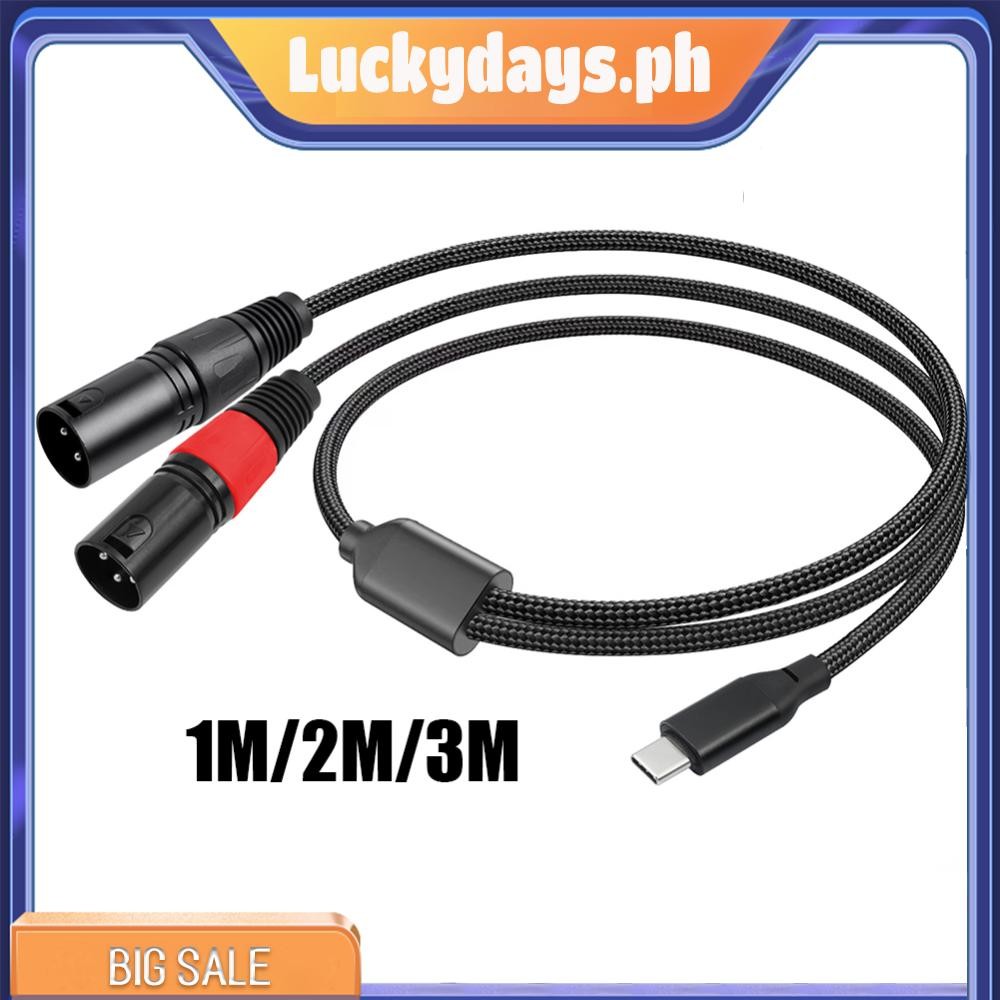 USBC to Dual XLR 3Pin Cable Braided Type C to XLR Male Output Stereo