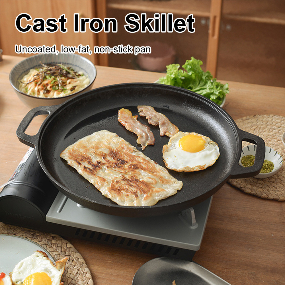 【Manila Ready Stock】Cast Iron Skillet Pan NonStick Pancake Pizza Pan