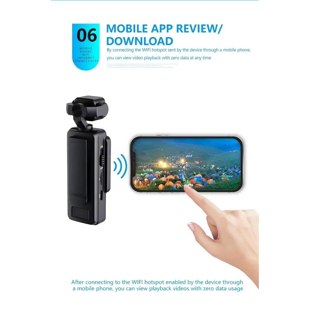 Portable 8K 180° Mini Portable Rotary Camera Anti Vibration Screen HD ...
