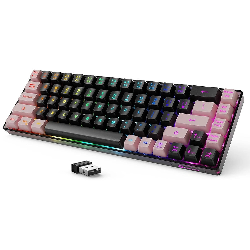Wireless Keyboard Rgb Backlit 68 Keys Ultra-compact Anti-ghosting No ...