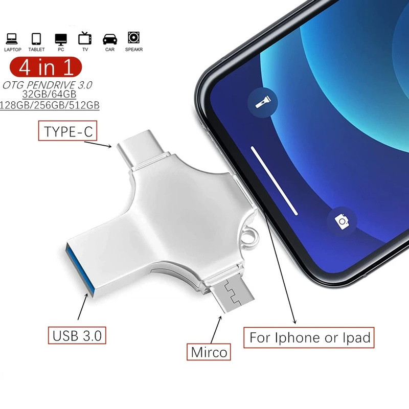 For IPhone High Speed USB 3.0 Flash Drive 512GB 256GB 1TB Photo Stick ...
