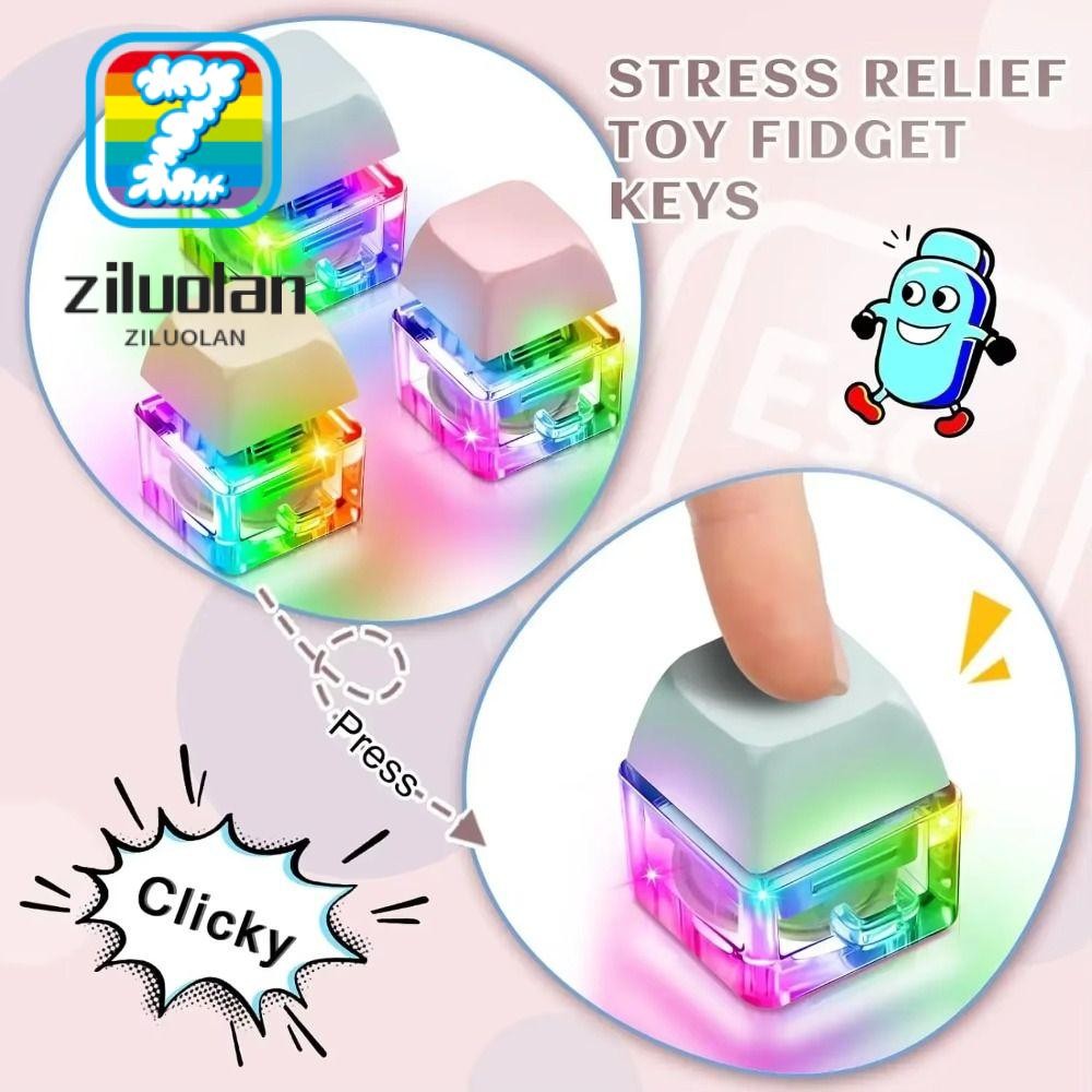 ZILUOLAN Fidget Keychain, Keycap Keys Button Finger Keyboard Caps ...