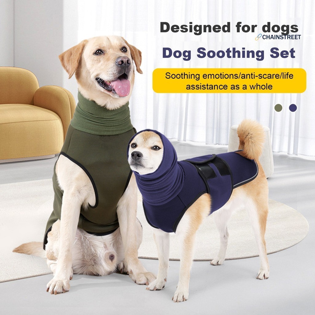 CHE-Dog Anxiety Vest with Reflective Strips Adjustable Dog Calming ...