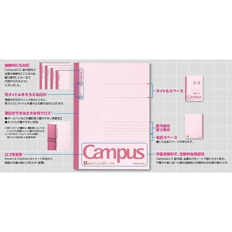 Kokuyo Campus Note B5, A-lined, 30 sheets, blue, No-3CAN-B Kokuyo Note ...