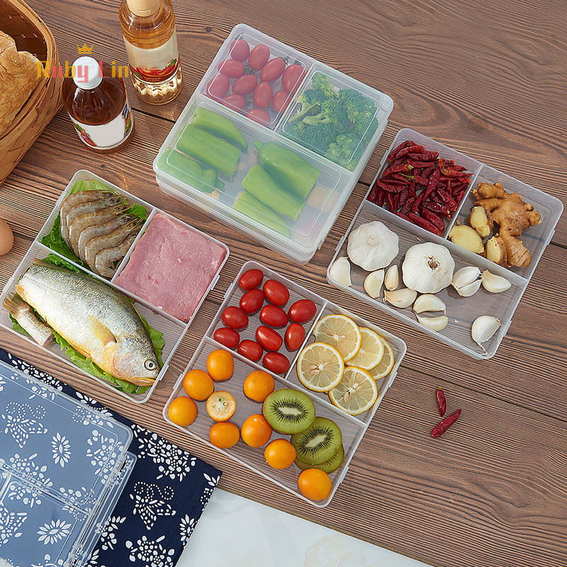 Ruby Lin 3 Grids Food Storage Box Container Fruit Vegetable ...