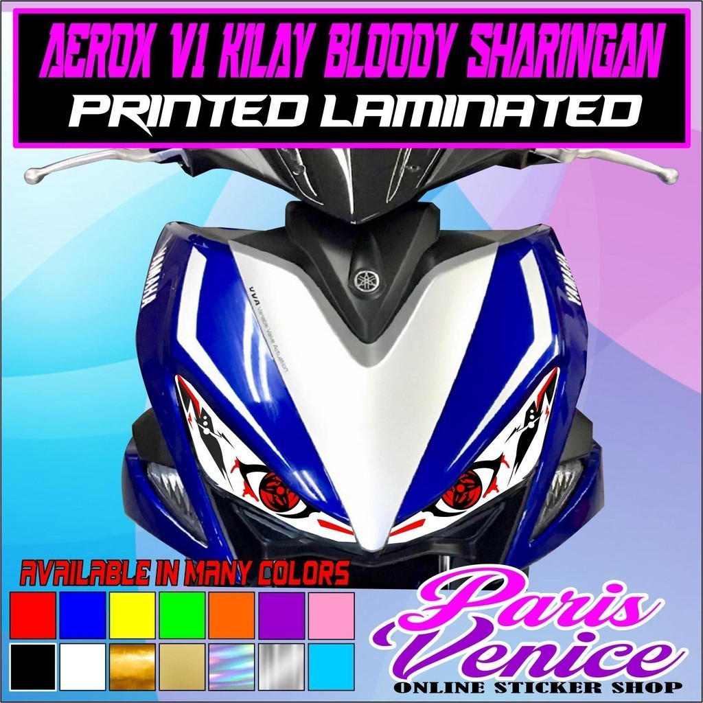 aerox v1 kilay bloody sharingan printed laminated original sticker ...