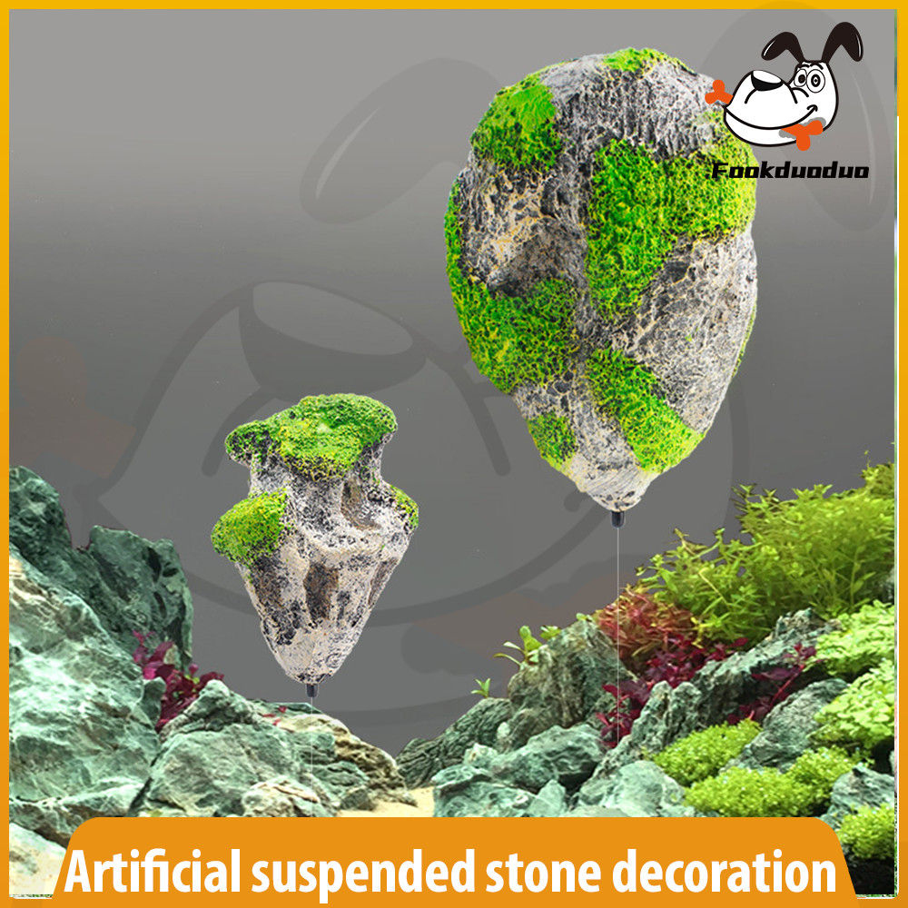 Fookduoduo Aquarium Fish Tank Floating Moss Rocks Resin Stone ...