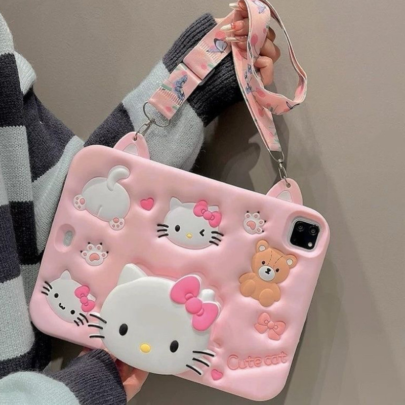 Hello Kitty Pink Tablet Case Cute Aesthetic Soft Cover For Ipad 10.2 ...