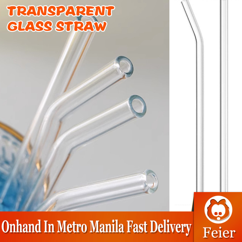 1pc Reusable Glass Straight Pipe Transparent Elbow Pipe Borosilicate ...