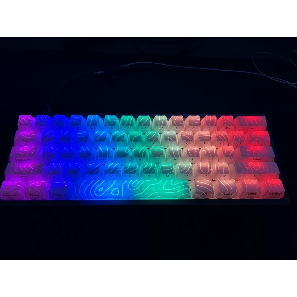 Contour 2.0 LED Translucent Keycap OEM Profile 61/118 Keys PBT Letter ...