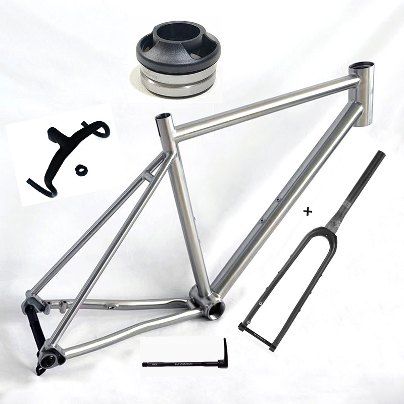 UDH Titanium Alloy Gravel Road Bike Frame, Replaceable Dropout