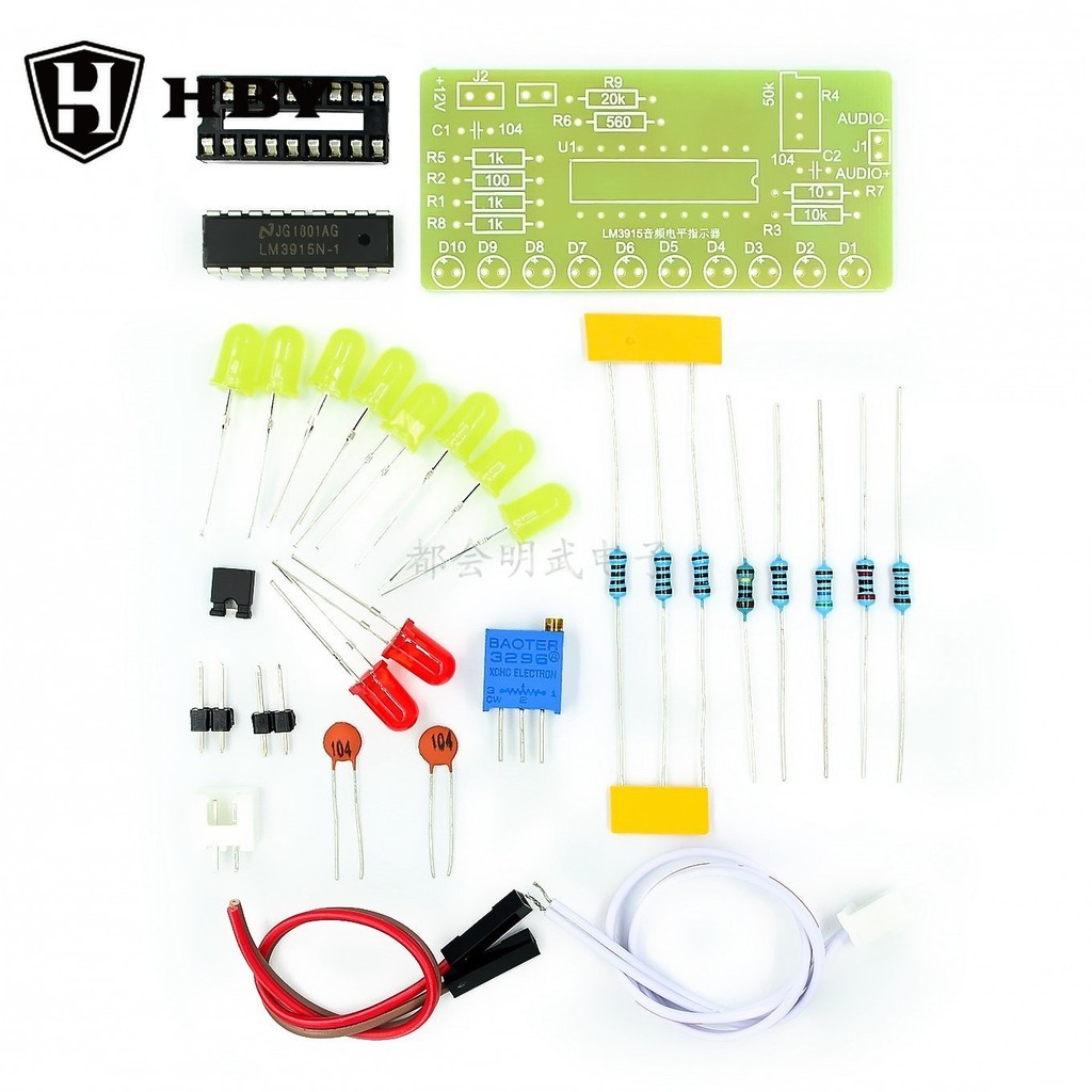 10 LED Audio Level Indicator LM3915 DIY Kit Electronic Sound Audio ...