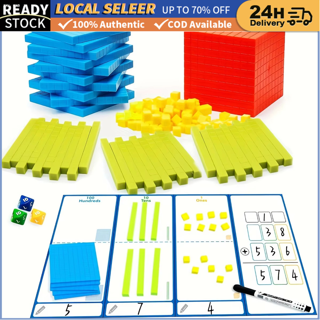 Base math Ten Blocks Cube Kit educational toys for kids/montessori ...