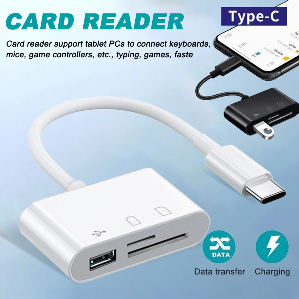 Portable 3 in1 SD TF Card Reader Multi-Function Type-C Quick Read ...