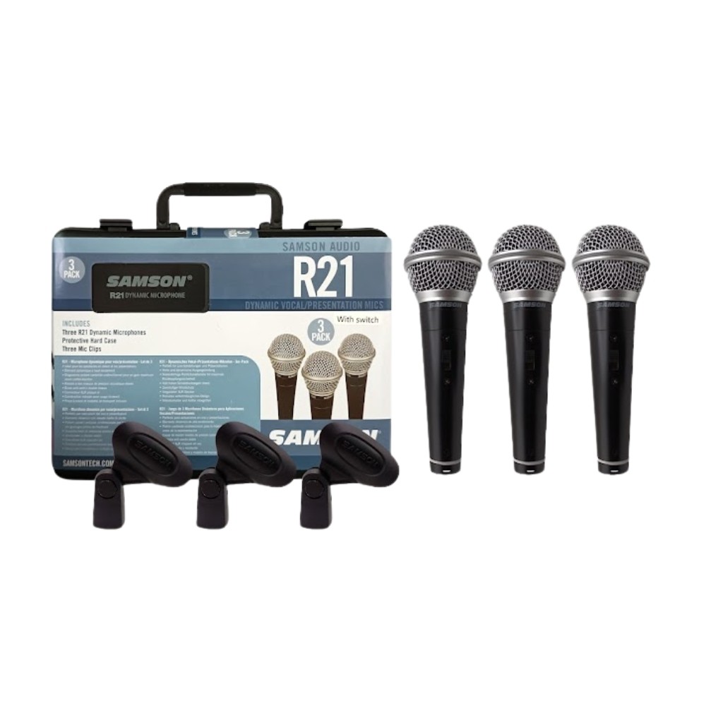 Samson R21 Dynamic Handheld Microphone Triple-Pack for Vocal and ...