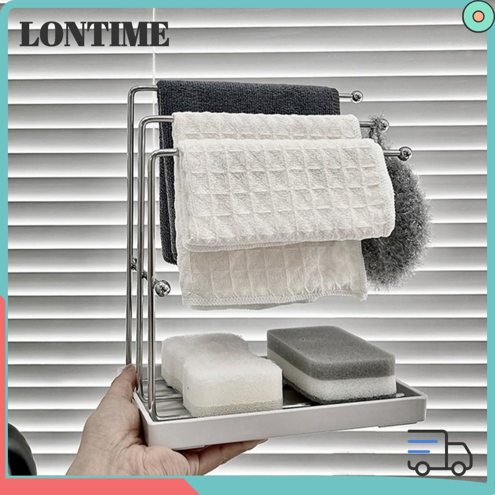 LONTIME STORE Dish Rag Holder, Space Saving Multi-functional Cloth Rack ...