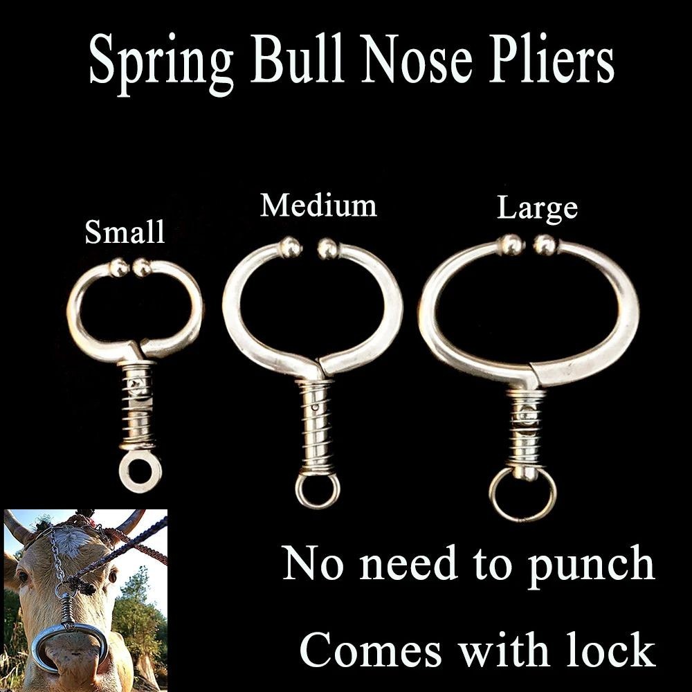 Bull Nose Ring Stainless Steel Metal Cattle Cow Bovine Raising ...