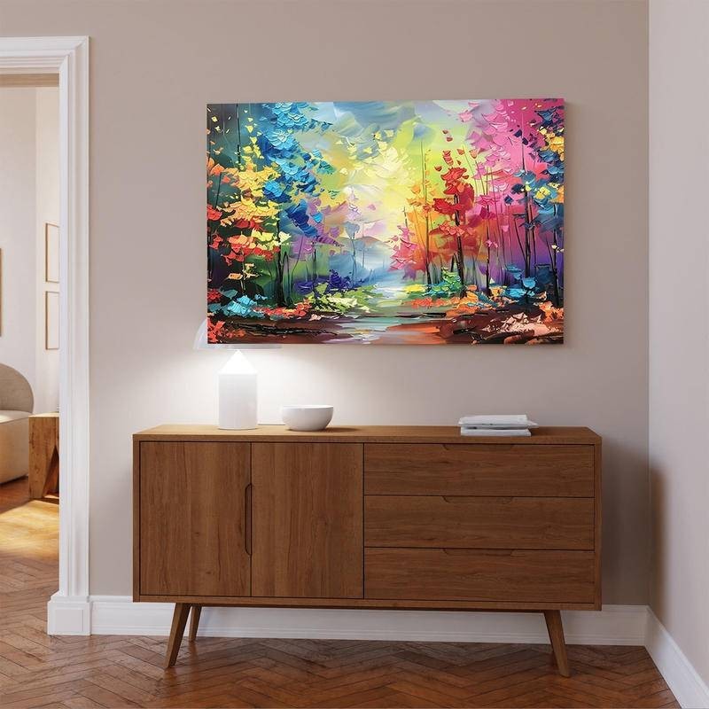 Designart Road In Beautiful Autumn Forest- Modern Forest Canvas Art PT13941-40-30 At - Foto 10
