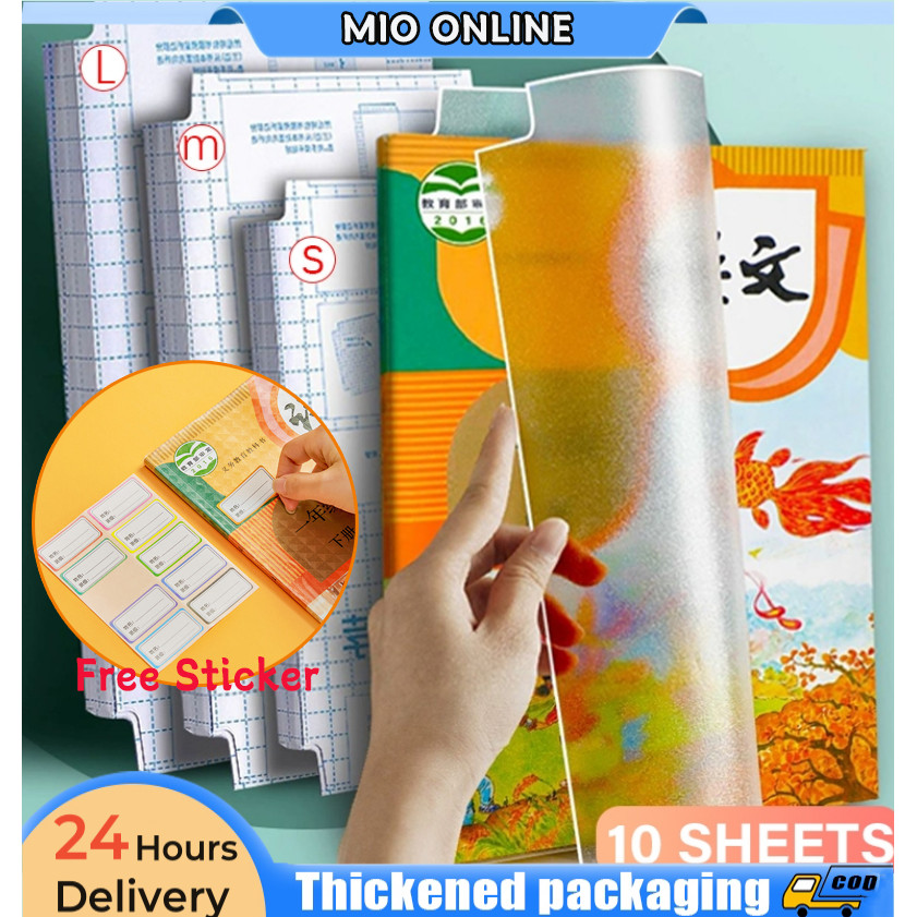 10 Sheets Self-adhesive Book Wrapper Transparent Self-adhesive ...