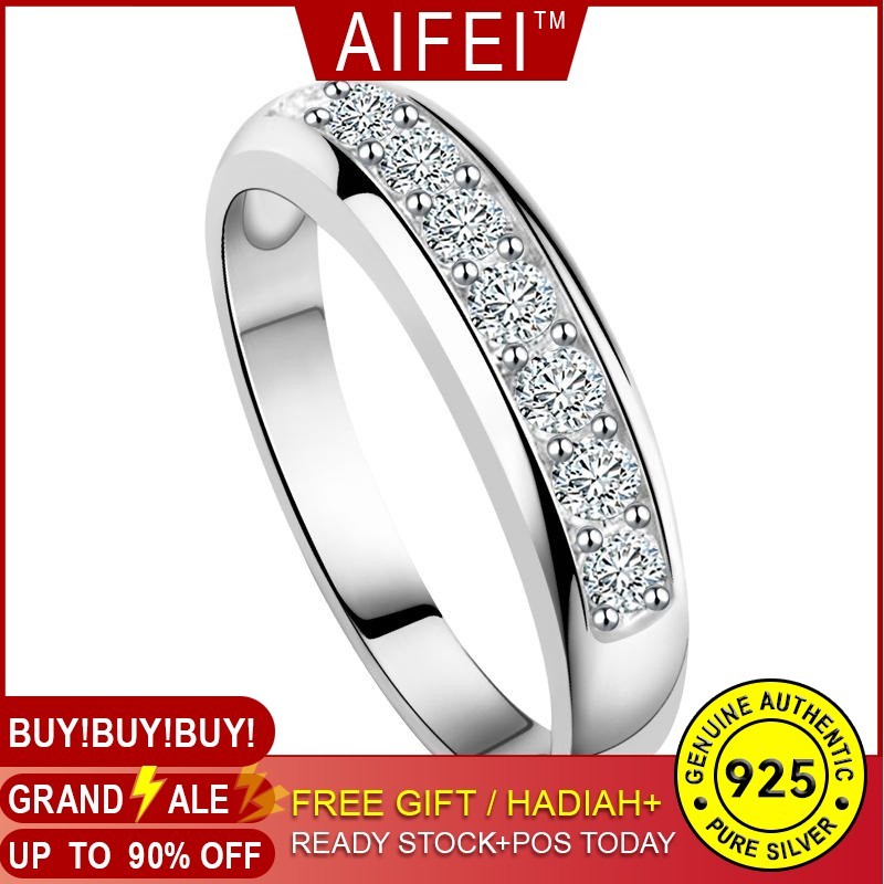 925 Silver Ring Classic Couple Rings Single Row Drilling Article Ring ...