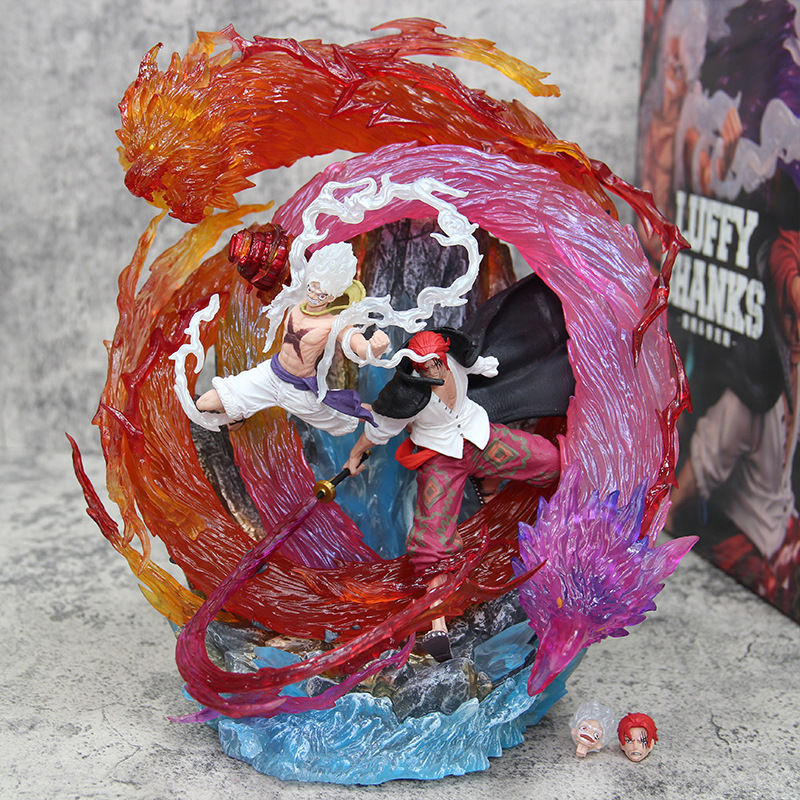One Piece Figure GK Manchi Red and White Red-Haired Nicar Luffy Shanks ...