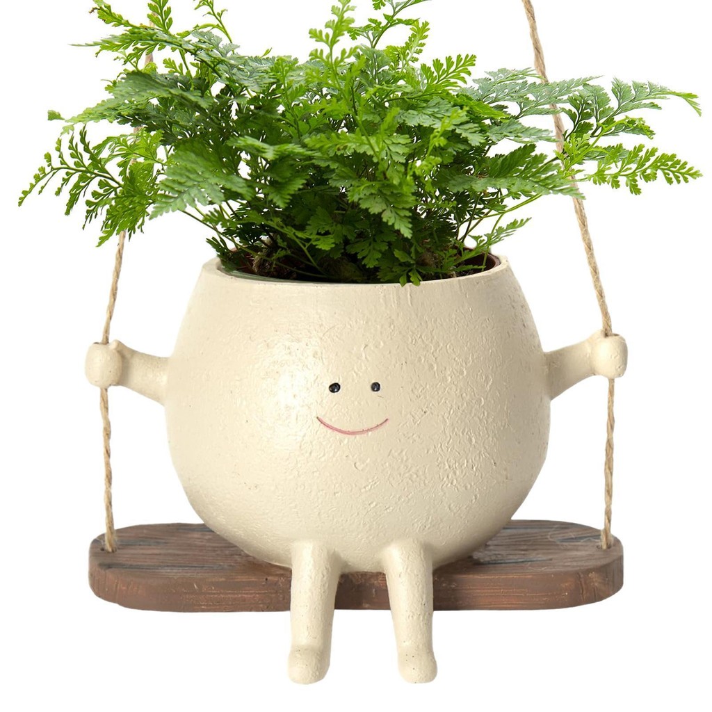 Swing Face Planter Pot Wall Planter for Outdoor Plants Resin Plant Pot