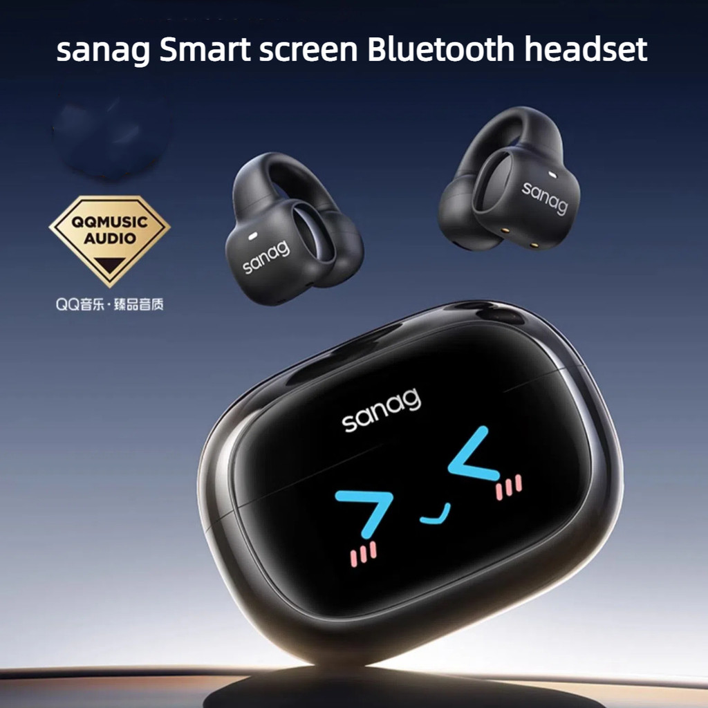Sanag Smart Screen Bluetooth Headset Ear Clipon Open Air Bone