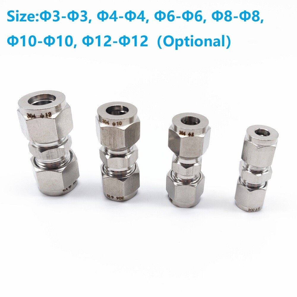 GG+Stainless Steel Compression Tube Double Ferrule Union Connector ...