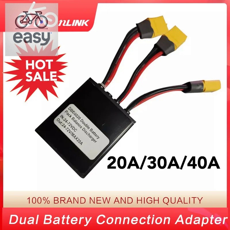 Ebike Dual Battery Discharge Converter Connection Adapter Switcher 20V