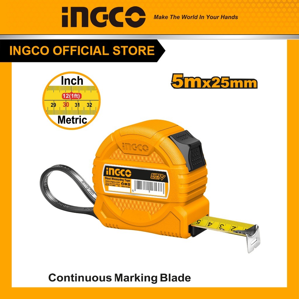 INGCO PLAIN METER HD 5M X 25MM HSMT39525 | Shopee Philippines