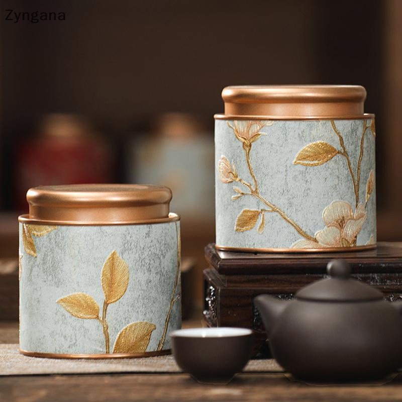 Zyngana Flower Pattern Empty Tea Tin Can Household Green Black Tea ...