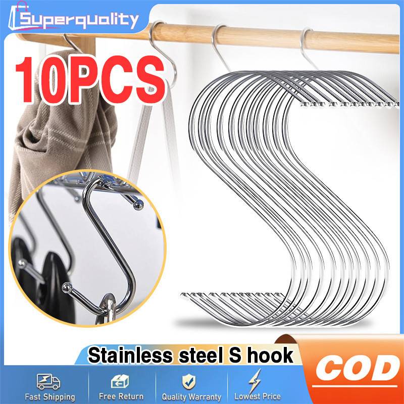 10Pcs Stainless Steel S-Shaped Hook/Multi-function Kitchen Bedroom ...