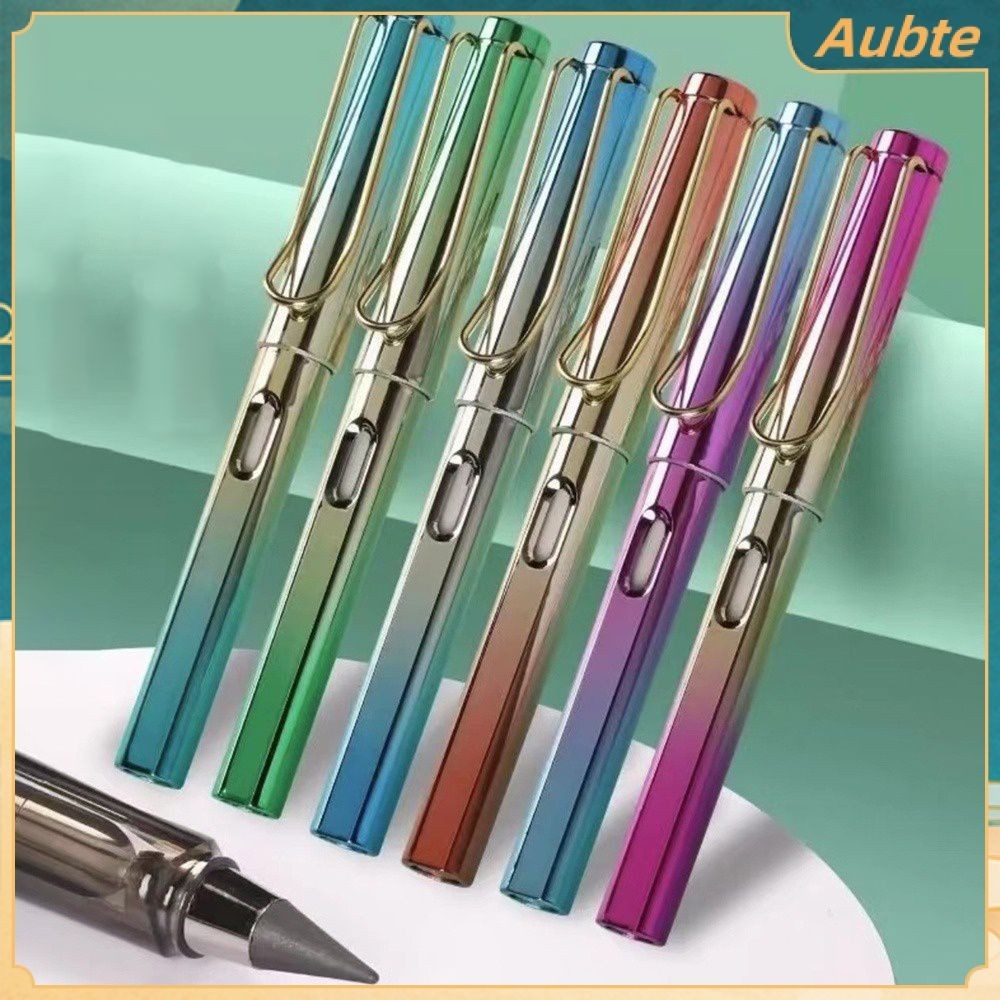 Aubte Free Sharpener Pencil Golden Blue Regular Pencil HB Infinite