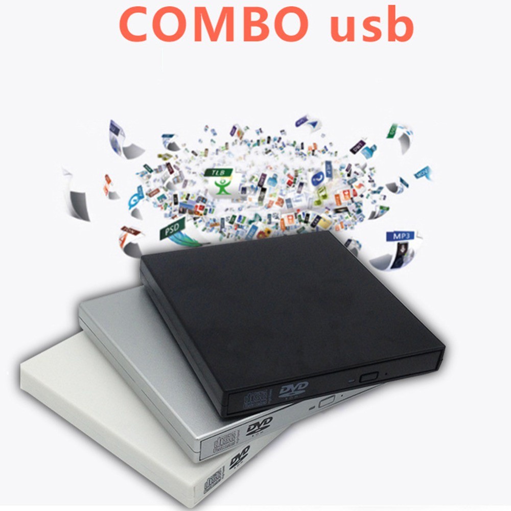 Professional Slim External USB 2.0 DVD Drive CD RW Writer Burner Reader ...
