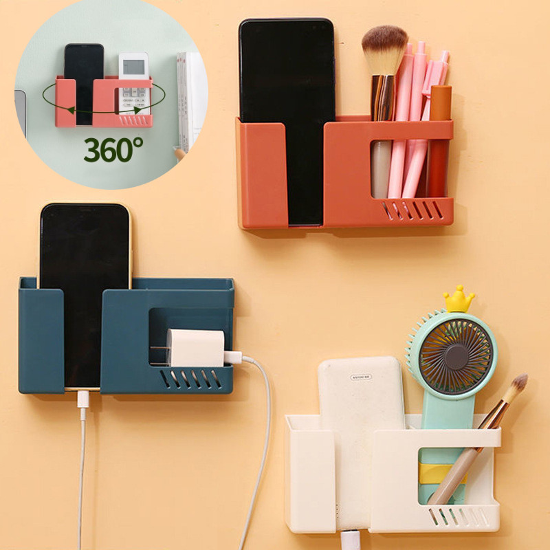 Wall-mounted Storage Box Punch-free Mobile Phone Remote Control Storage ...