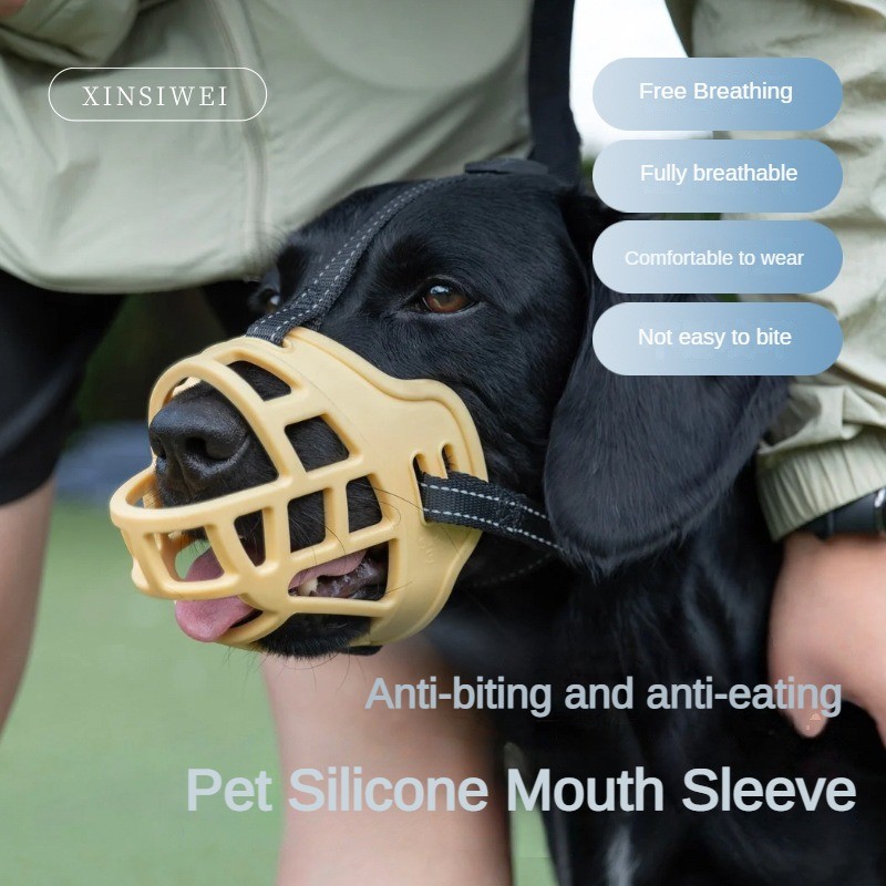 Pet Dog Muzzle Breathable Mesh Muzzle AntiBite AntiBarking Soft