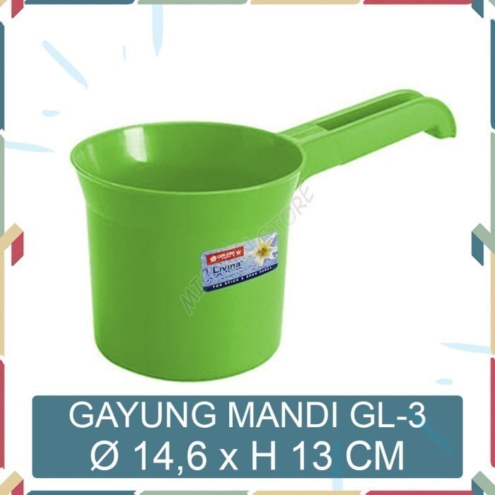 HIJAU BEZTON Lion Star Round Bath Dipper Water Scooper 1.5 Liter GL-3 ...