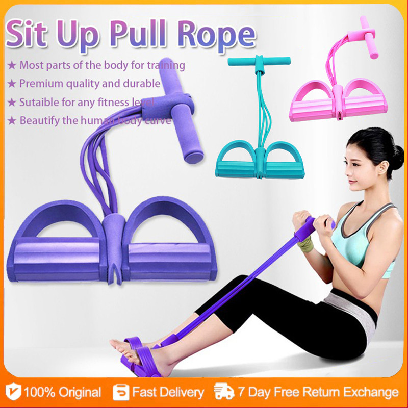 Yoga Training Resistance Band Tension Rope Sit-ups Fitness Workout Foot  Pedal Tummy Trimmer Exercise Waist